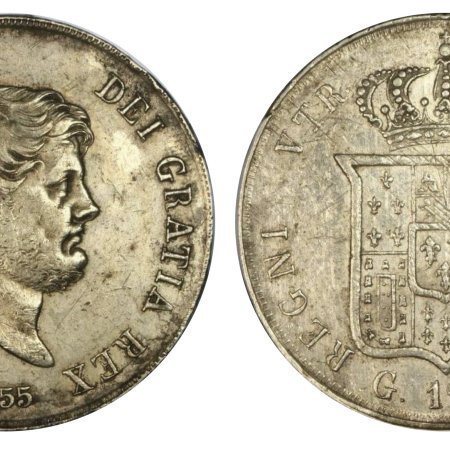 Italy. Ferdinando Ii. 120 Grana. 1855. Nápoles.